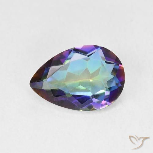 1.72ct Natural Multicolor Mystic Quartz, Pear Shape, VVS-VS