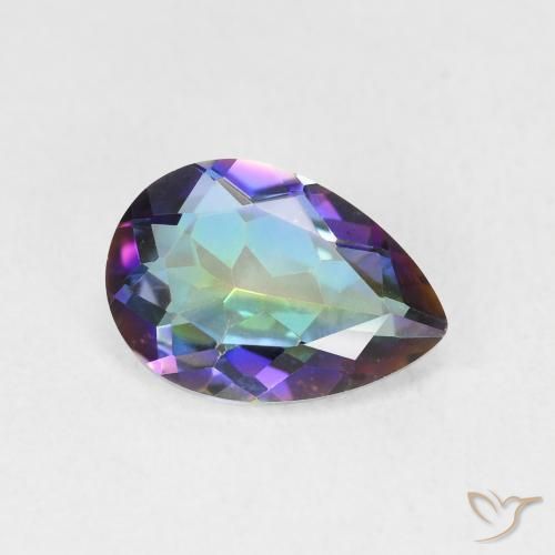 1.72 ct Multicolor Mystic Quartz Stone, Natural Mystic Quartz in Pear Facet Shape for Sale
