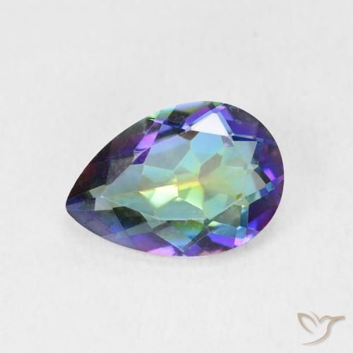 1.72ct Natural Multicolor Mystic Quartz, Pear Shape, VVS-VS