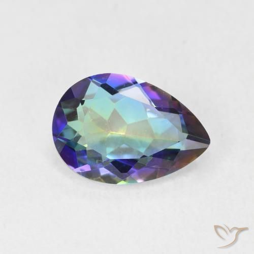 1.78ct Natural Multicolor Mystic Quartz, Pear Shape, VVS-VS