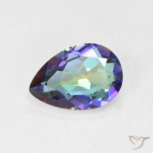 1.78 ct Multicolor Mystic Quartz Stone, Natural Mystic Quartz in Pear Facet Shape for Sale