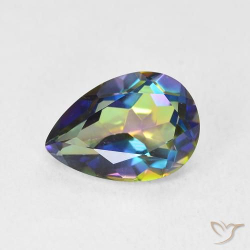 1.92ct Natural Multicolor Mystic Quartz, Pear Shape, VVS-VS
