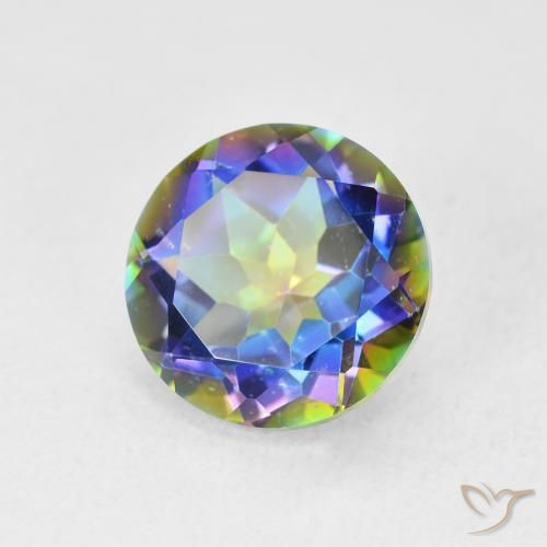 3.56 ct Multicolor Mystic Quartz Stone, Natural Mystic Quartz in Round Facet Shape for Sale