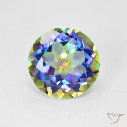 3.58ct Natural Multicolor Mystic Quartz, Round, VVS-VS