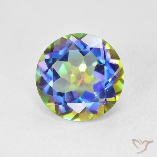 3.58 ct Multicolor Mystic Quartz Stone, Natural Mystic Quartz in Round Facet Shape for Sale