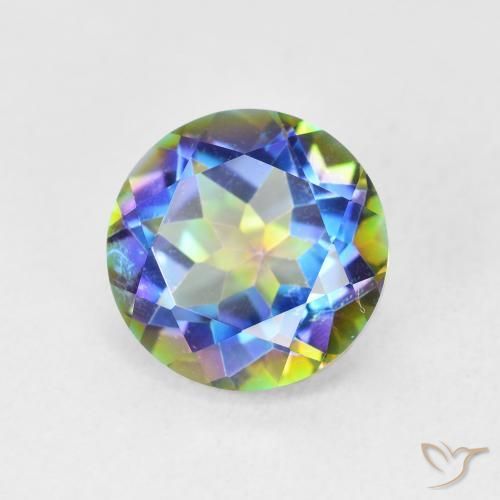 3.56 ct Multicolor Mystic Quartz Stone, Natural Mystic Quartz in Round Facet Shape for Sale