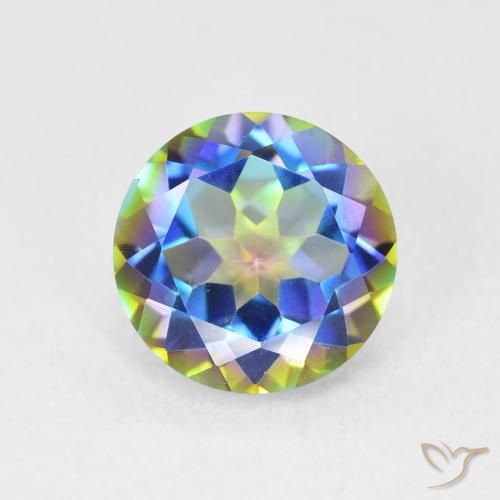 3.47ct Natural Multicolor Mystic Quartz, Round, VVS-VS