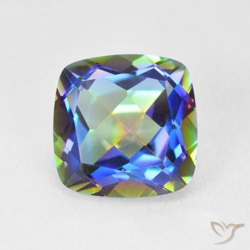 6.65ct Natural Multicolor Mystic Quartz, Cushion, VVS-VS