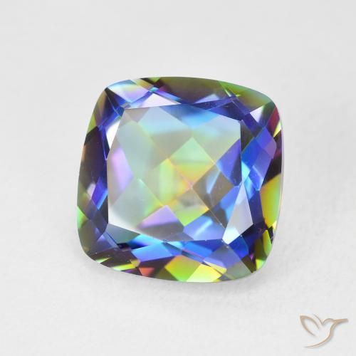 6.65 ct Multicolor Mystic Quartz Stone, Natural Mystic Quartz in Cushion-Cut Shape for Sale