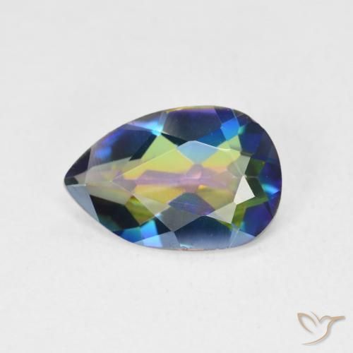 2.24ct Natural Multicolor Mystic Quartz, Pear Shape, VVS-VS