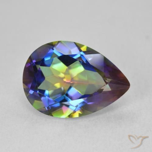 5.02ct Natural Multicolor Mystic Quartz, Pear Shape, VVS