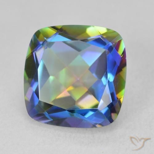 6.70 ct Multicolor Mystic Quartz Stone, Natural Mystic Quartz in Cushion-Cut Shape for Sale