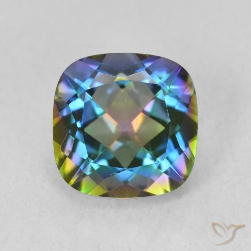 2.05ct Natural Multicolor Mystic Quartz, Cushion, VVS