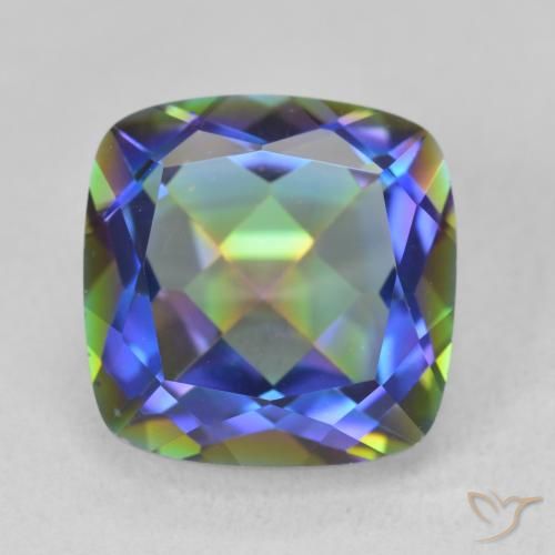 6.71ct Natural Multicolor Mystic Quartz, Cushion, VVS