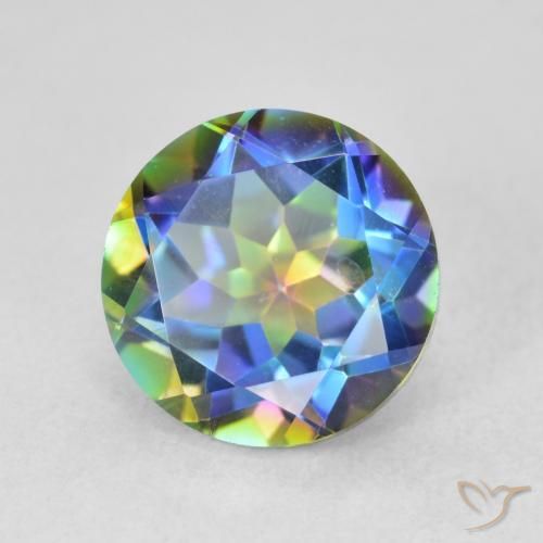 3.62 ct Multicolor Mystic Quartz Stone, Natural Mystic Quartz in Round Facet Shape for Sale