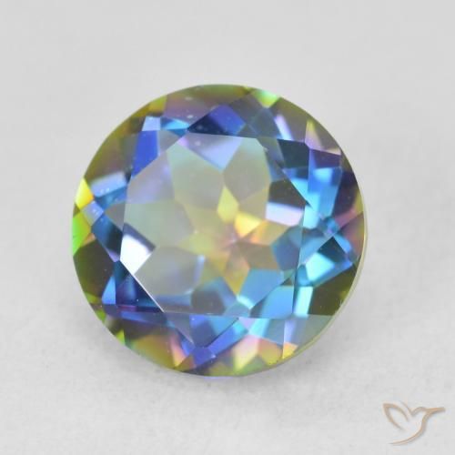 3.65 ct Multicolor Mystic Quartz Stone, Natural Mystic Quartz in Round Facet Shape for Sale