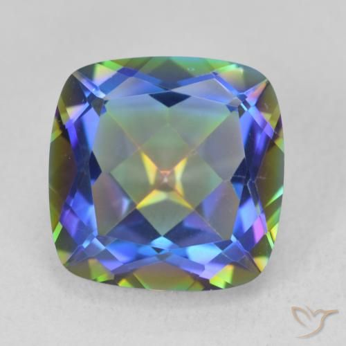 6.73ct Natural Multicolor Mystic Quartz, Cushion, VVS
