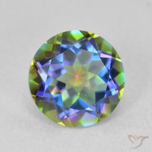 3.41ct Natural Multicolor Mystic Quartz, Round, VVS