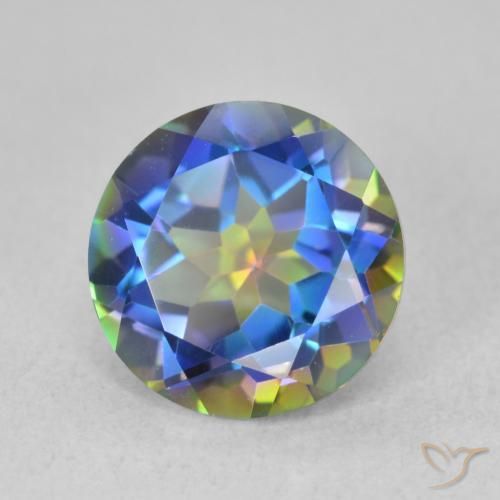 3.40 ct Multicolor Mystic Quartz Stone, Natural Mystic Quartz in Round Facet Shape for Sale