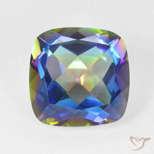 6.91ct Natural Multicolor Mystic Quartz, Cushion, VVS