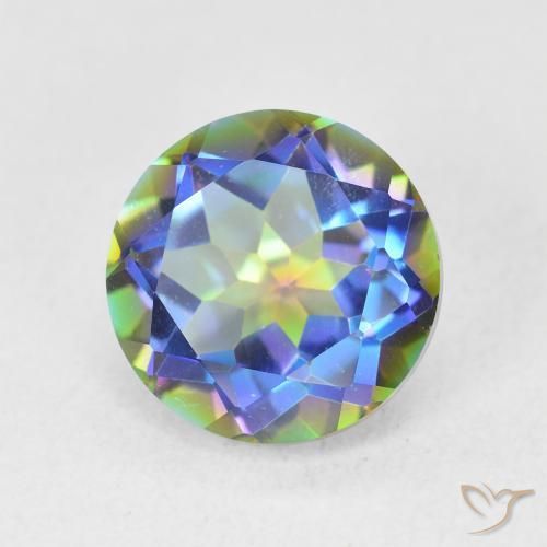 3.57 ct Multicolor Mystic Quartz Stone, Natural Mystic Quartz in Round Facet Shape for Sale