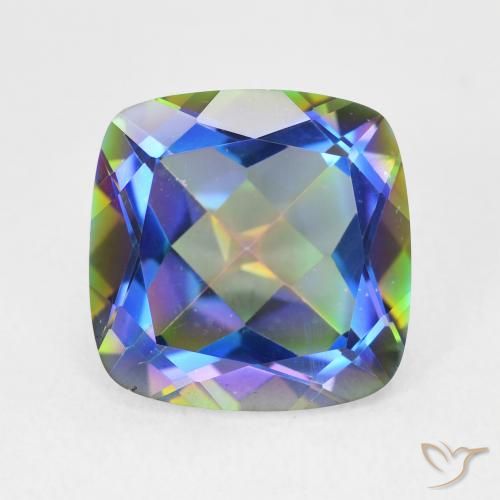 6.85ct Natural Multicolor Mystic Quartz, Cushion, VVS