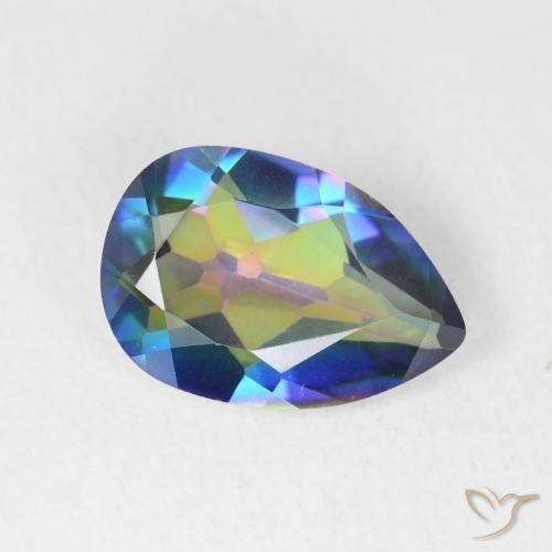 2.57 ct Multicolor Mystic Quartz Stone, Natural Mystic Quartz in Pear Facet Shape for Sale