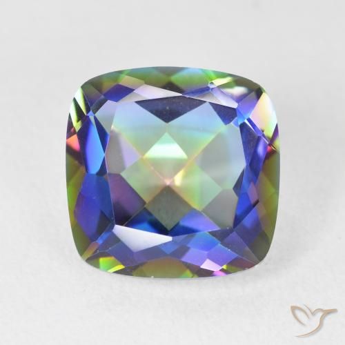 6.64ct Natural Multicolor Mystic Quartz, Cushion, VVS