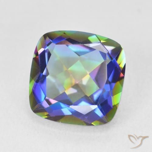 6.64 ct Multicolor Mystic Quartz Stone, Natural Mystic Quartz in Cushion-Cut Shape for Sale
