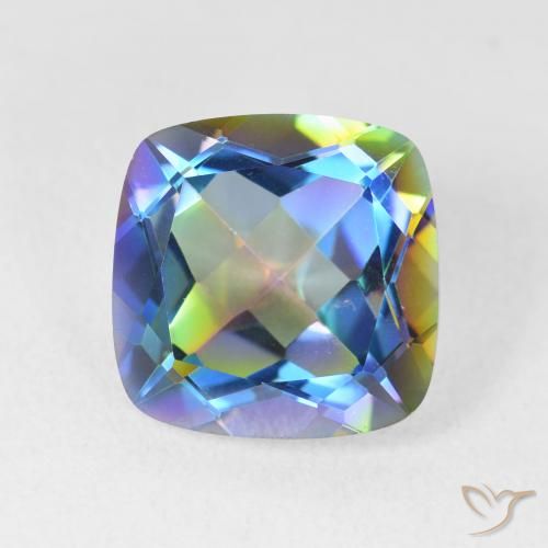 6.98ct Natural Multicolor Mystic Quartz, Cushion, VVS