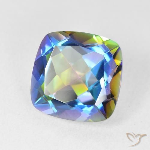 6.98 ct Multicolor Mystic Quartz Stone, Natural Mystic Quartz in Cushion-Cut Shape for Sale