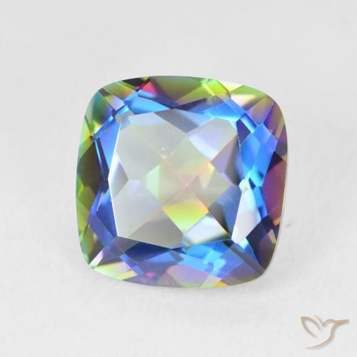 6.89 ct Multicolor Mystic Quartz Stone, Natural Mystic Quartz in Cushion-Cut Shape for Sale