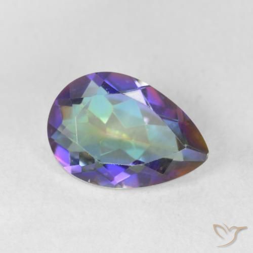 1.78 ct Multicolor Mystic Quartz Stone, Natural Mystic Quartz in Pear Facet Shape for Sale