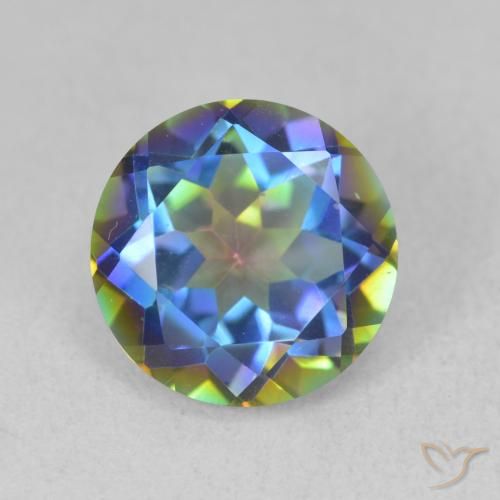 3.52ct Natural Multicolor Mystic Quartz, Round, VVS-VS