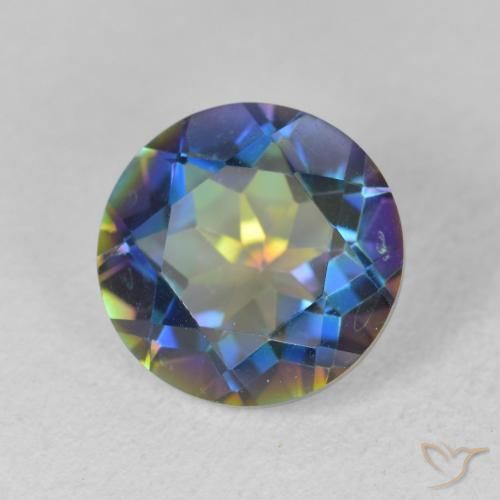 3.33 ct Multicolor Mystic Quartz Stone, Natural Mystic Quartz in Round Facet Shape for Sale