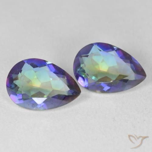 3.27 ctw Multicolor Mystic Quartz Stones, Natural Mystic Quartz in Pear Facet Shape for Sale