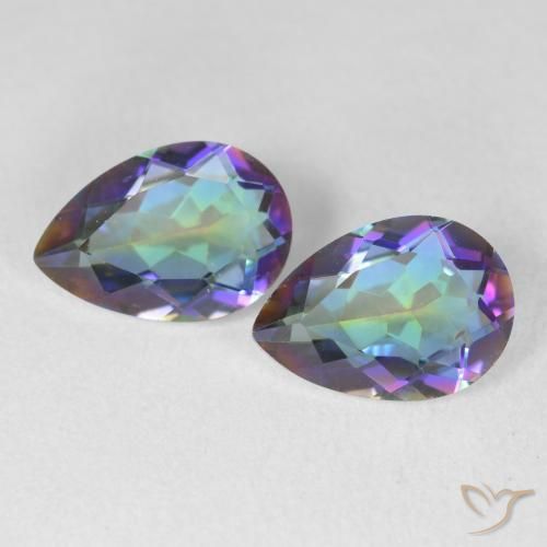 3.27ctw Natural Multicolor Mystic Quartz, Pear Shape, VVS-VS
