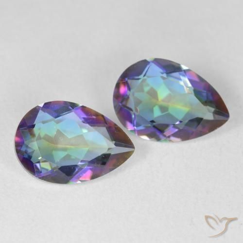 3.27 ctw Multicolor Mystic Quartz Stones, Natural Mystic Quartz in Pear Facet Shape for Sale