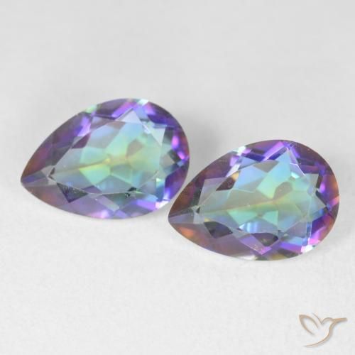3.41ctw Natural Multicolor Mystic Quartz, Pear Shape, VVS-VS