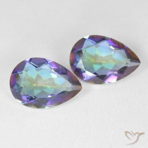 3.41 ctw Multicolor Mystic Quartz Stones, Natural Mystic Quartz in Pear Facet Shape for Sale