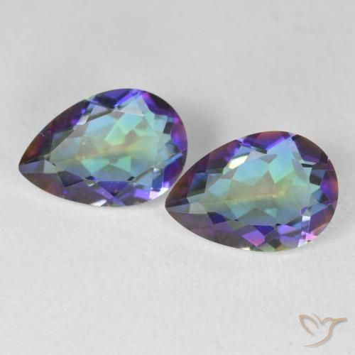 3.50ctw Natural Multicolor Mystic Quartz, Pear Shape, VVS-VS