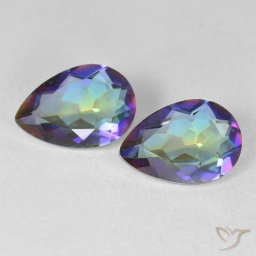 3.42ctw Natural Multicolor Mystic Quartz, Pear Shape, VVS-VS