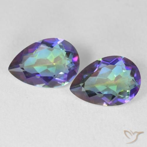 3.37ctw Natural Multicolor Mystic Quartz, Pear Shape, VVS-VS