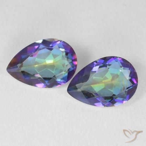 3.40ctw Natural Multicolor Mystic Quartz, Pear Shape, VVS-VS