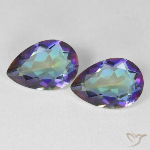 3.44ctw Natural Multicolor Mystic Quartz, Pear Shape, VVS-VS