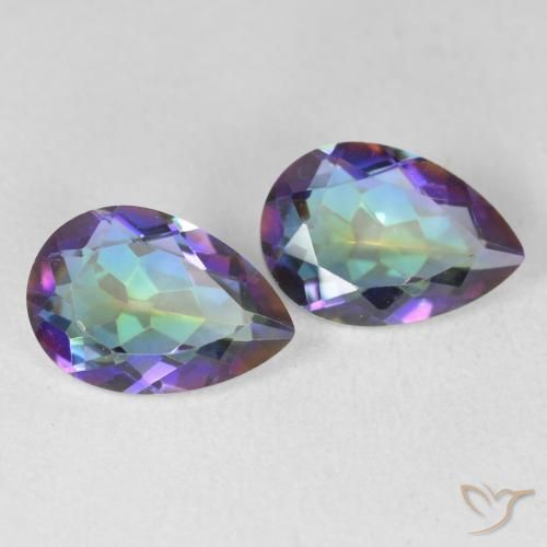 3.44 ctw Multicolor Mystic Quartz Stones, Natural Mystic Quartz in Pear Facet Shape for Sale