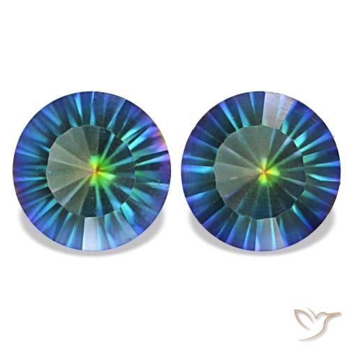 3.27 ctw Multicolor Mystic Quartz Gemstones, Mystic Quartz Gems in Round Concave Cut Shape for Sale.