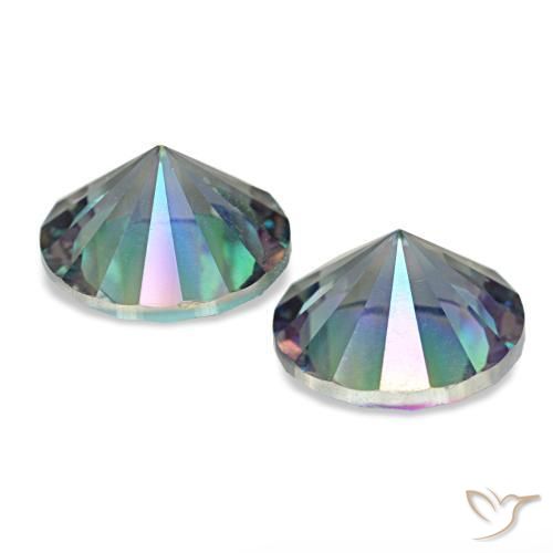 Mystic Quartz Gemstones in 8 mm (calibrated) Size for Sale, Mystic Quartz Stones in Multicolor Blue Color