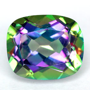 6.69 ct Multicolor Mystic Topaz Gemstone, Mystic Topaz Gem in Cushion-Cut Shape for Sale.