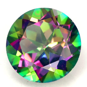 4.40 ct Multicolor Mystic Topaz Stone, Natural Mystic Topaz in Round Facet Shape for Sale